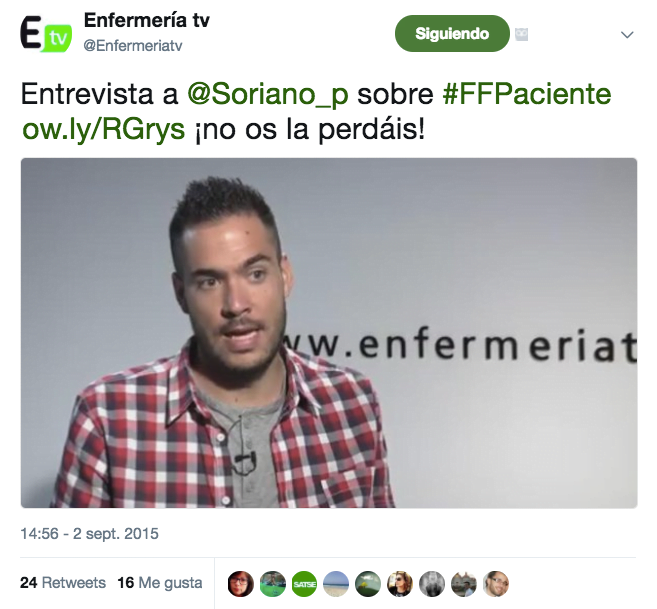 Entrevista en @enfermeríatv sobre el proyecto #FFpaciente