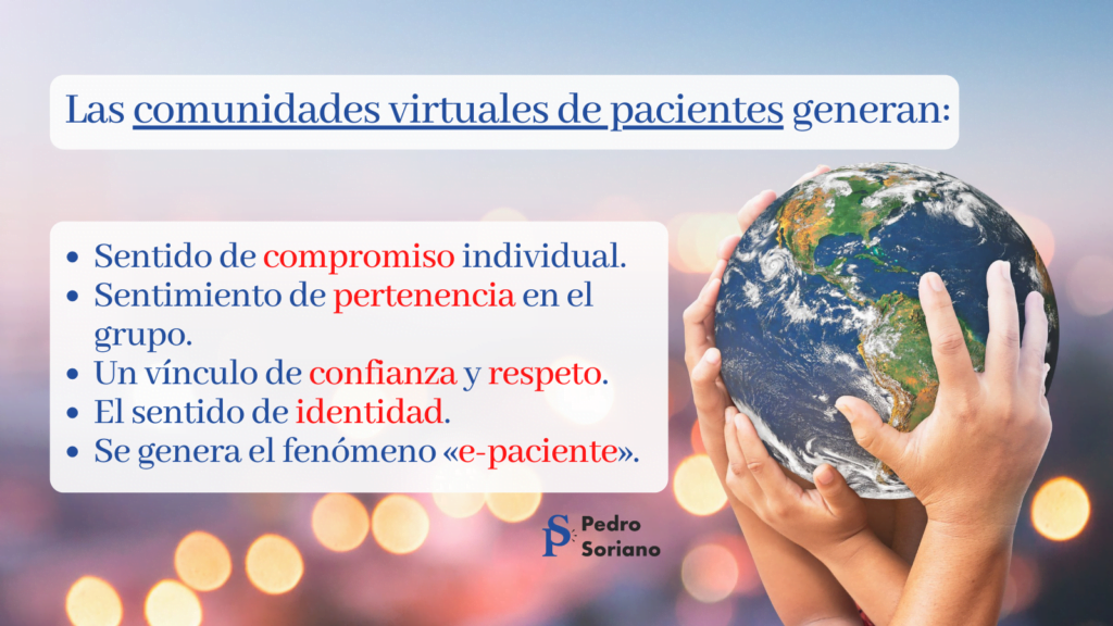 Listado de las características de las comunidades virtuales de pacientes