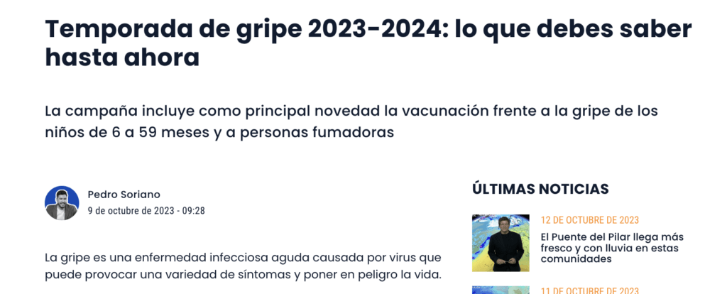 La temporada de gripe 2023-2024 trae novedades en la vacunación